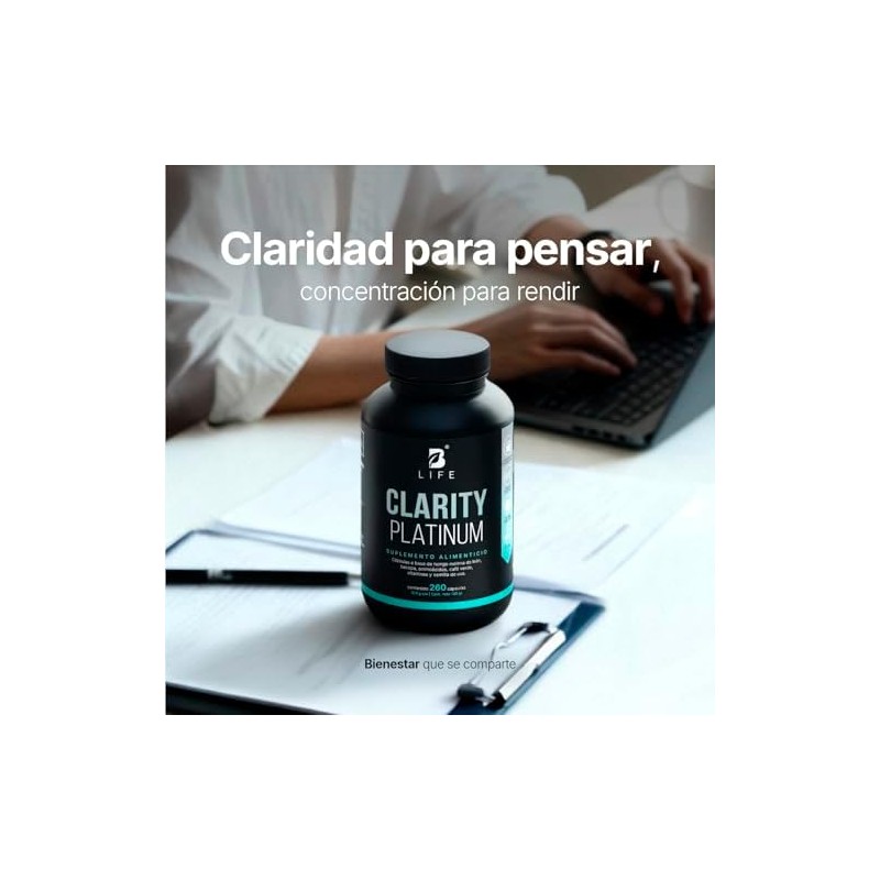 B Life Clarity Platinum Fórmula Adaptógena Premium con 260 cápsulas