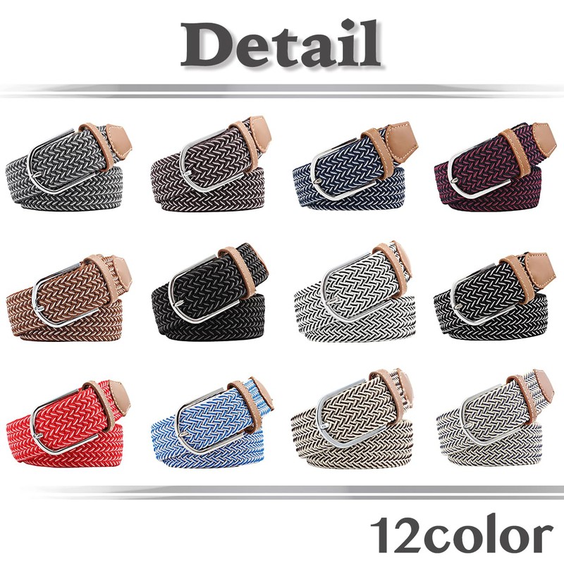 White Fang BT472 Braided Belt, Gold, Casual, No Holes, Simple,