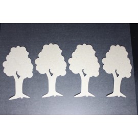 Tree Bare Chipboard 4 Die Cuts Embellishments 2 3/4" X 4 1/2"
