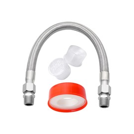 Industrial Grade Compressor Jumper hose,With 3/4" NPT Male 15" Length 450 PSI &750°F,And Two 3/4" Male Adapters (Both Sides Fittings Rotate Freely)