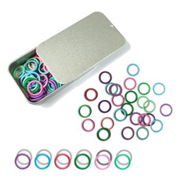 Wonafa 60 Pcs Stitch Markers for Knitting,Stitch Counters for Crocheting,Crochet Stitch Markers Metal Stitch Markers Crochet Markers Ring for Crocheting (Orbicular)