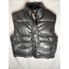 JDG French Collection French Collection Jacket Puffer Cropped Black Vest Large NWT