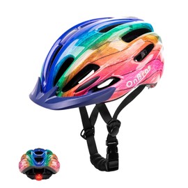 Kids Bike Helmet for Boys & Girls Ages 5-7-9-10-12-14 Adjustable Kid Cycle Helmet with Visor & Light, Lightweight & Safe for Cycling Scooters and Skating 50-57cm