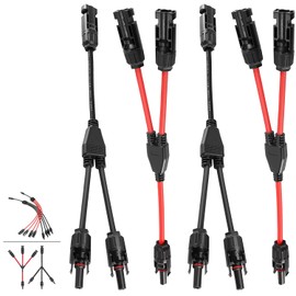 COCOSY 2 Pair Y Branch Solar Connector, Solar Connector Y Cables MMF/FFM for Photovoltaic Panel,Y Type 2 Solar Panel Branch Cables Photovoltaic Y Connectors Branch Connector Parallel
