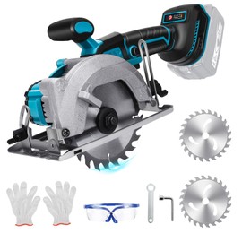 5.5 Inch Cordless Circular Saw for Makita 18V Battery, Power Wood Saw with Brushless Motor, 0-45° Cutting Bevel, Max Cutting Depth 1.9"(90°), 1.57"(45°), Idea for Wood, Plastic, Soft Metal