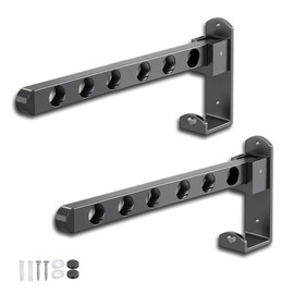 Pack of 2 Foldable Clothes Hooks Wall Mounted 90° Rotatable Clothes Fan Coat Rail Wall Folding Hook with Mounting Screw Clothes Rack Wall for Balcony Laundry Room Bathroom