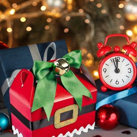 Fun Express Red Treat Boxes (1 dozen) 4th of July, Valentine, Holiday & Christmas Cookie Exchange, Secret Santa Gifts, Party Favors