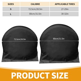 Caravan Wheel Cover, Pack of 4 Tyre Covers, 72.5/80 cm Tyre Cover, Caravan for 27-32 Inch Tyres, Waterproof UV Protection Wheel Cover for Motorhome, Truck, Trailer, Car (4, 72.5 cm)