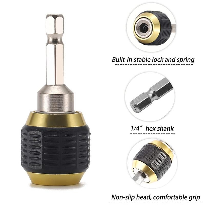 Self-Locking 1/4 Inch Hex Shank Drill Bit Extension for Power