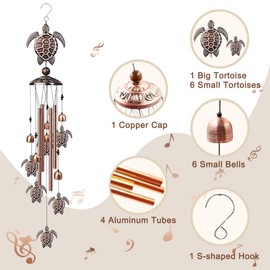 Sea Turtle Wind Chimes for Outside Tortoise Wind Chimes for Outside Wind Chimes for Outside Clearance Windchimes Outdoors Front Porch Decorations Outdoor Wind Chimes Large Wind Chimes for Outside