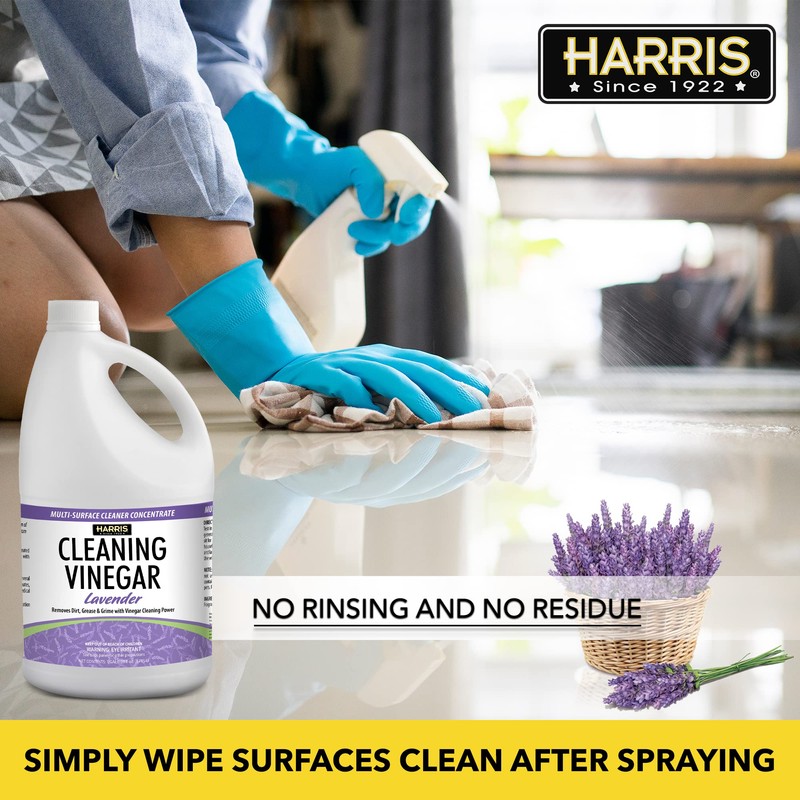 HARRIS Cleaning Vinegar All Purpose Household Surface Cleaner, 128oz (Lavender)
