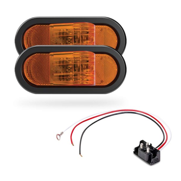 6 Inch Mid Turn Amber 9 LED Trailer Light -