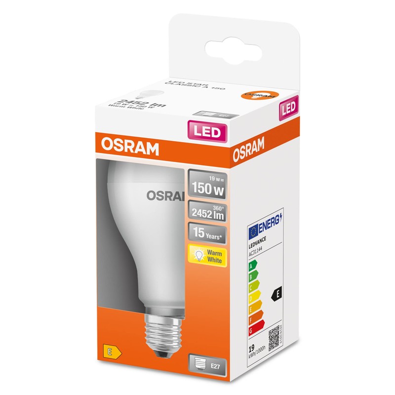 OSRAM LED Star Classic A, Socket: E27, Non-Dimmable, Warm White,