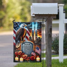 FLAGWIX American Eagle 9/11 Flag for Patriot Day - Garden American Flags for Outside 11.5" x 17.5" - 911 Flag for Patriotic Decorations, Outside Decorations for Yard, Patriotic Flags for Garden Decor