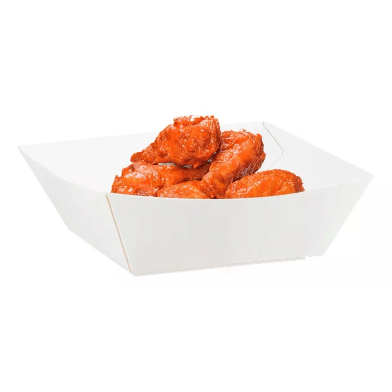 Empaques Brooks 100pz Charola Blanca Cartoncillo Para Alimentos Armable