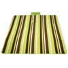 BRUBAKER Fleece Picnic Blanket with Waterproof Backing Light Green Stripes