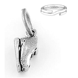 Wholesale Charms STERLING SILVER SMALL ICE SKATE CHARM WITH ONE PLIT RING DIY Crafting