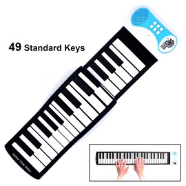 Rock and Roll It - Piano. Roll Up Flexible Classic Toy Piano Keyboard for Kids. 49 Keys Hand Roll Silicone Portable Piano Pad. Flexible & Foldable.