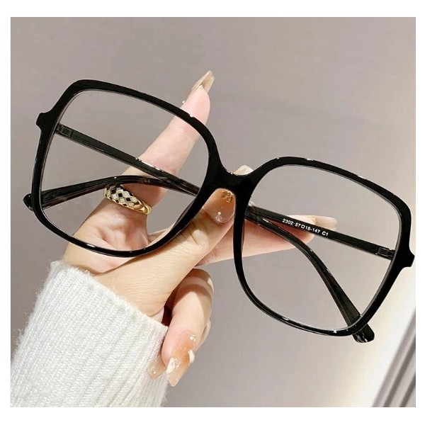 Unbranded Oversized Blue Light Blocking Square Womens Mens Black Computer