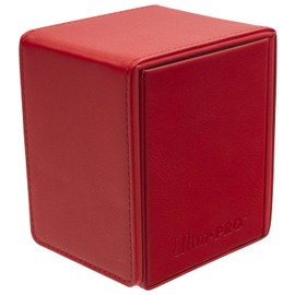 Ultra Pro - Vivid Alcove - Caja de cartas con tapa (rojo) - Almacena y protege hasta 100 tarjetas coleccionables de tamaño estándar, tarjetas de béisbol, tarjetas de juego, tarjetas deportivas o