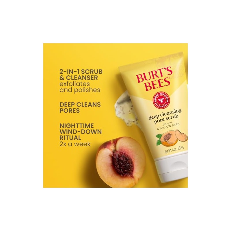 Burt's Bees Peach and Willow Bark exfoliante facial exfoliante, 4