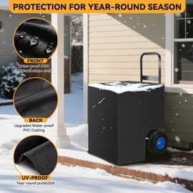 SANMEO 250 LBS Capacity Firewood Log Cart-Heavy Duty Steel Wood Carrier with Pneumatic Rubber Wheels for Fireplace,Fire Pit,Indoor&Outdoor(with cover)