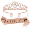 CURASA Rose Gold 40th Birthday Sash and Crown Adult Women