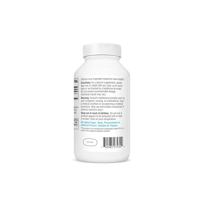 21st Century Suplemento de calcio, 600 mg, 400 unidades