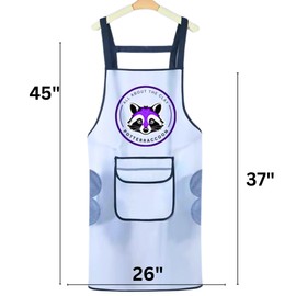 Potterraccoon Waterproof Pottery and Painting Apron for Men and Women – Adjustable, TPU Material with Pockets, Ideal for Artists, Chefs, and Crafters, Ivory