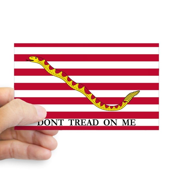 CafePress First Navy Jack Dont Tread On Me Sticker (Rectangl