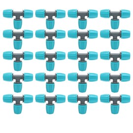Yosoo Health Gear Pack of 20 16 mm 9.3 x 6 cm T-pipe connectors, polyethylene irrigation hose, hose connector for greenhouses, gardens, agriculture, drip irrigation station, DripWorks