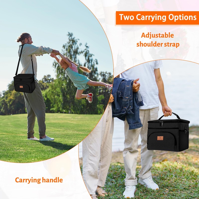 Adtefon Cooler Bag Insulated Large Soft Lunch Bag for Men