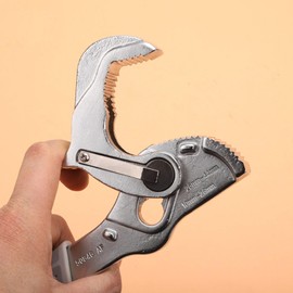 Self Adjusting Pipe Wrench 12in Quick Release 180°Head Ergonomic Thin Shape Non Slip Grip High Carbon Steel Material Suitable for Plumbers