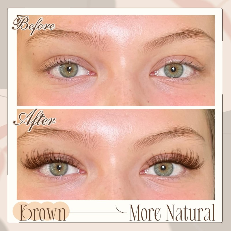 Brown Lash Clusters Kit, Natual Fishtail Lash Extension Kit, Wispy