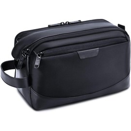 Toiletry Bag for Men, Large Travel Toiletry Organizer, Dopp Kit Water-resistant Shaving Bag for Toiletries Accessories - Black - Color: Black