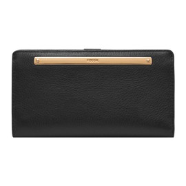 Fossil Ladies Wallet - Liza Eco Leather Slim Bifold SL7891G001 - 6.75" L x 1" W x 3.75" H, black