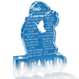 Gifts for Dad Birthday Gifts for Dad from Daughter Delicate Acrylic Dad Daughter Hug Plaque Dad Present 5.9 x 5.9 inch Thanksgiving Christmas Valentines Fathers Day Birthday Gifts for Dad