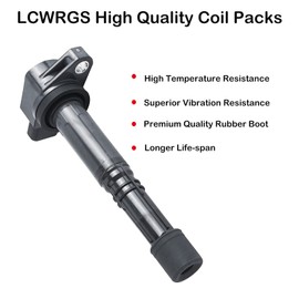 Set of 4 Ignition Coil Pack Spark Plugs Fits for Honda Accord CRV Civic SI Element Acura RSX CSX 2002 2003 2004 2005 2006 2007 2008 2009 2.4 2.0 L4 Ignition Coils Spark Plugs UF311 UF583 C1382