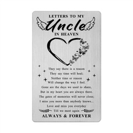 Loss of Uncle Sympathy Card - Memorial Uncle Gifts Memory Bereavement Grave Remembrance in Heaven Keepsake