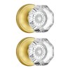 CLCTK 2 Pack Gold Dummy Door Knobs Interior, Non Turning