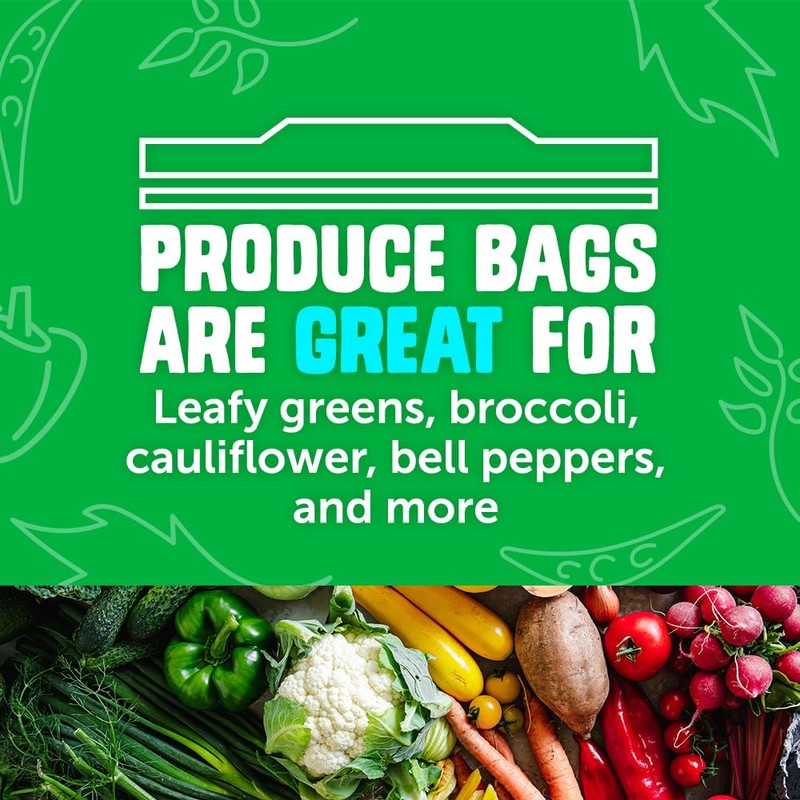 Ziploc Food Storage Produce Bags, Seal Top to Keep and