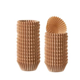 GUSTO [500 Pcs] Kraft Mini Cupcake Liners for Baking - Food Grade & Grease-Proof, Durable Baking Cups for Muffins, Cupcakes, and More - Formerly Comfy Package