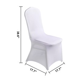 6pcs Spandex Chair Cover Stretch Slipcovers for Wedding Party, Dining Banquet Chair Decoration Covers by LZY (White, 6)