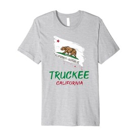 Truckee California Paint Splatter Flag Vacation Souvenir Premium T-Shirt