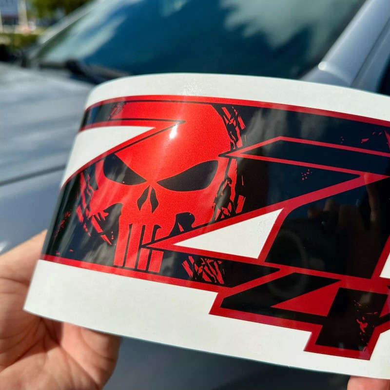 GOLD HOOK Z71 Decals, Punisher Edition Stickers, Premium Series (Metallic