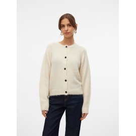 VERO MODA Women's Vmnovah LS O-Neck Button Cardi Ga Noos Cardigan, Birch