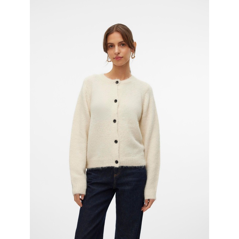 VERO MODA Women's Vmnovah LS O-Neck Button Cardi Ga Noos