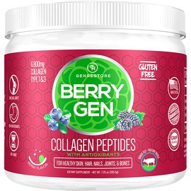 Berry Gen Restore Collagen Powder with Antioxidants from BlackBerry and Blueberry Extracts - 30 Servings - Natural Dual Action Formula - Supports Joints, Hair, Skin, and Nails - Made in The USA