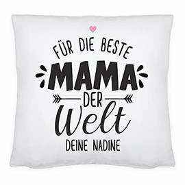 Customised: Cushion for the Best Mum in the World with Name Gift for Mother's Day Gift Idea for Mother of Children Daughter Son