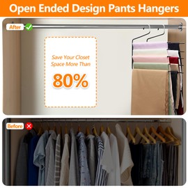 3 Pack Closet-Organizers-and-Storage,5-Tier Closet-Organizer Pants-Hangers-Space-Saving,Dorm Room Essentials for College Students Girls Boys Guys,Non Slip Organization-and-Storage Scarf Jeans Hangers